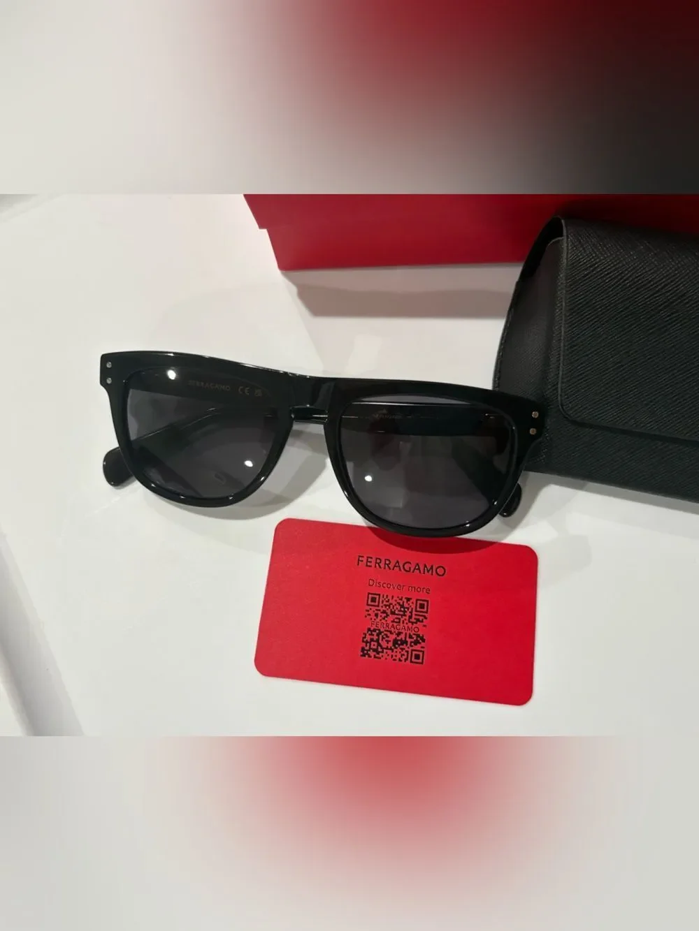 Salvatore Ferragamo Black Men's Sunglasses with Red Box
